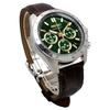 SEIKO 1 5 Second Chronograph Quartz Wristwatch Mens SBTR017 Green Brown Leather