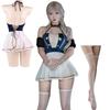 Cosplay Sexy Female Knight Female Warrior Princess Knight Anime Style High Leg One Piece Mini Skirt Sailor Style Stockings Set Cute Costume One Size