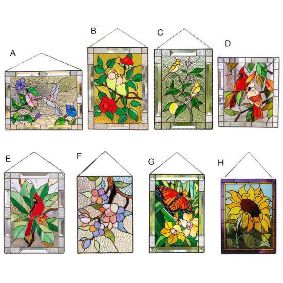 Yousheng Bird Настенная художественная подвеска для украшения дома широко использует витражные акриловые оконные завесы Товары для дома