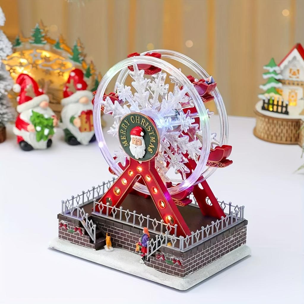 1pc Dreamy Rotating Glowing Ferris Wheel Music Box,Romantic Surprise for Christmas Tree,Creative Home Decor,Christmas Gift,Christmas Decorations Music