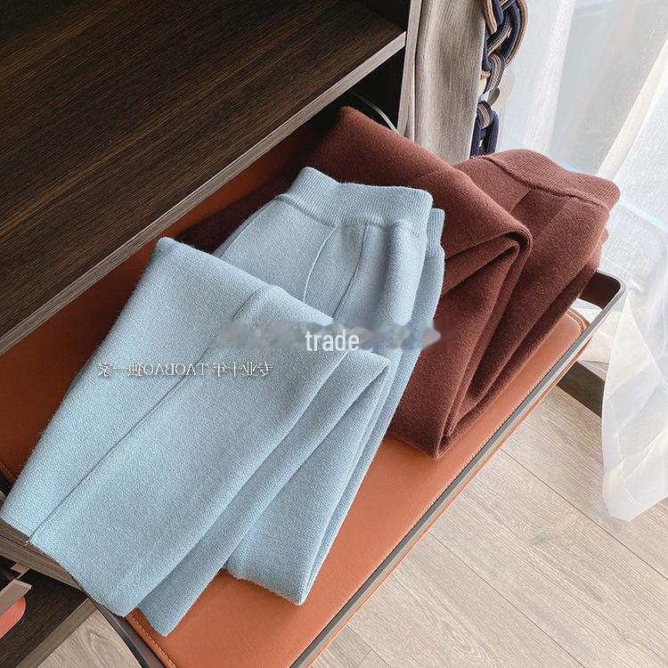 2023 Модные свободные широкие трикотажные белые брюки для женщин