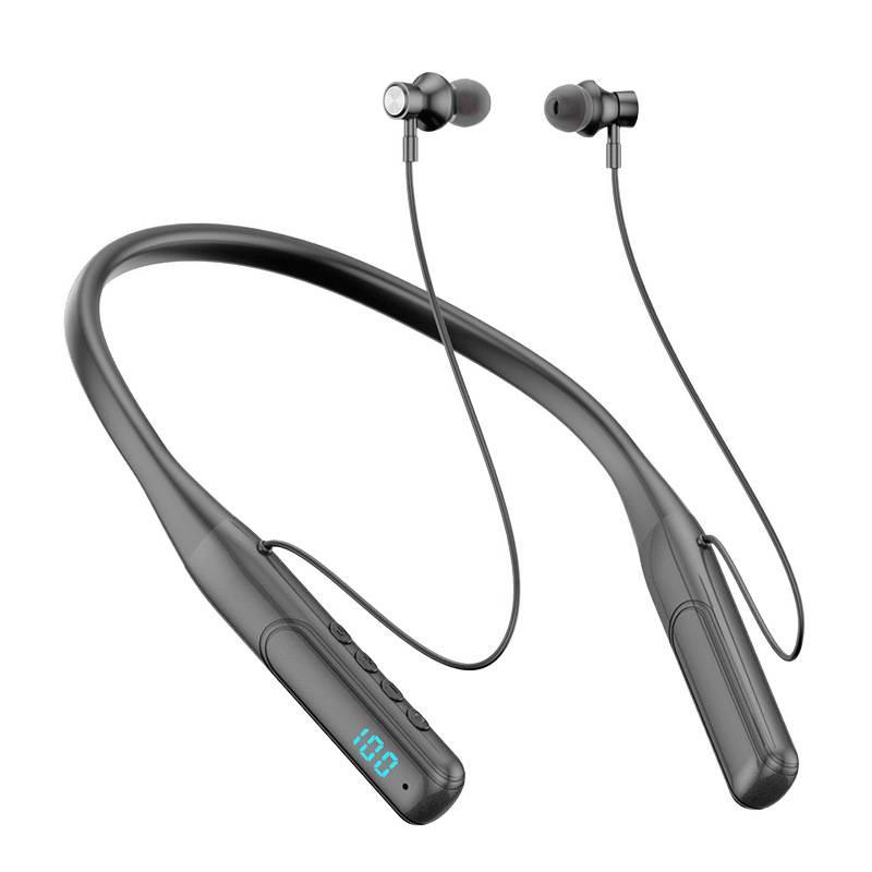 Спортивные игровые Bluetooth-наушники с шейным ободком, цифровым дисплеем и увеличенным временем работы, совместимы со всеми брендами