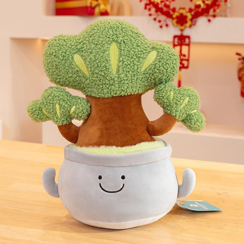 Creative Design Wealth Tree Green Plants Buddhist Iron and Strong Jili Potted Supple-touch Doll Car-mounted Symbols of Gifts for The Latest