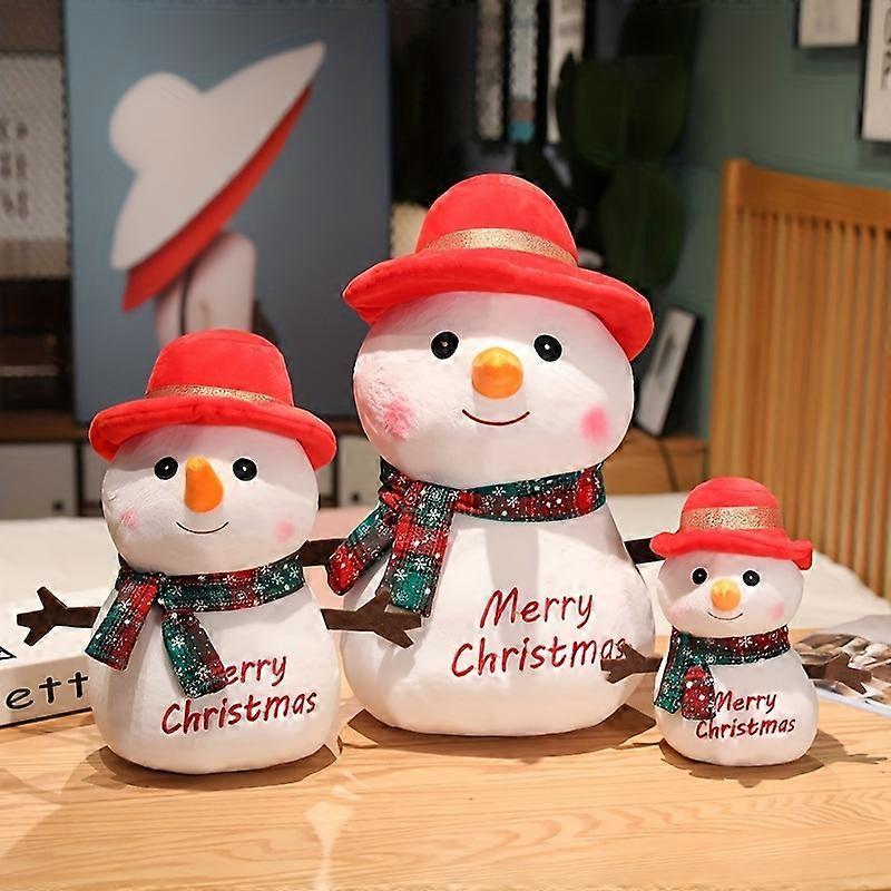 Christmas snowman doll cute threecolor small decorative plush toy