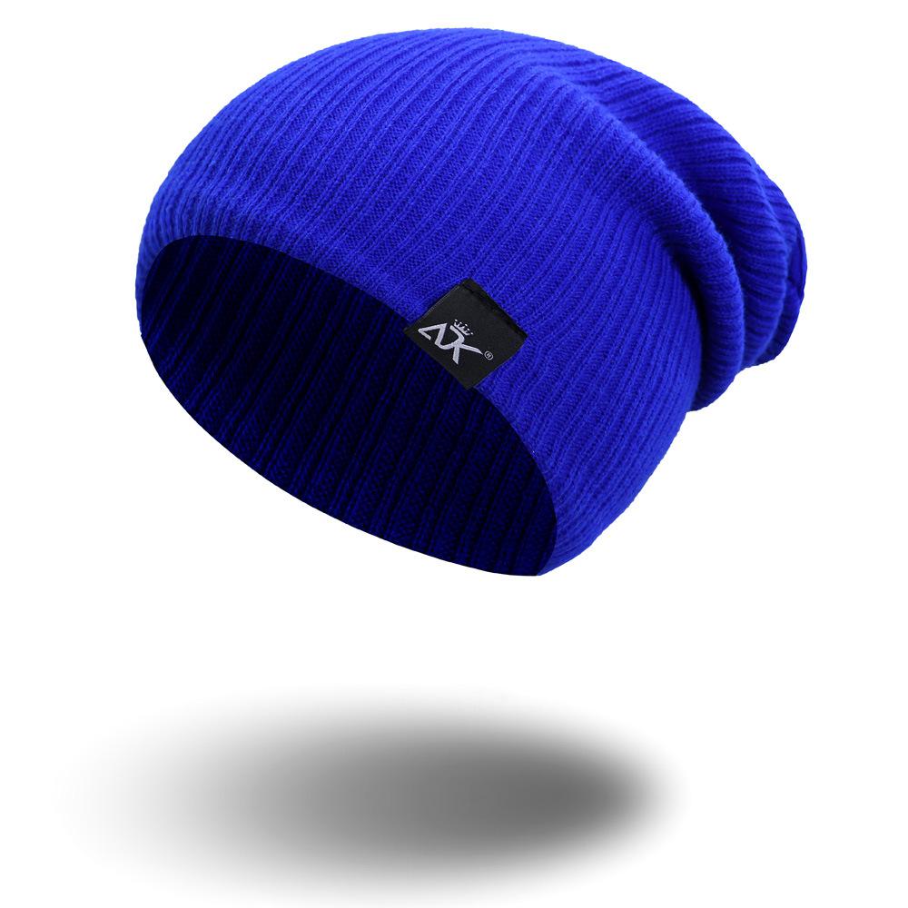 Вязаная шапка женская, зимняя мужская шапка Skullies, теплая повседневная шапка с напуском, вязаная крючком шапка, женская мешковатая шапка
