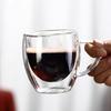 Glass Mug Double Wall Glass Coffee Cup with Handle Milk Water Cup Clear Cups Heat Resistant High Borosilicate Glass Mug