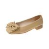 Women's Single Shoes Spring New Soft Sole Shallow Mouth Bow Pedal