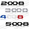 Металлическая наклейка в стиле автомобиля для новых Peugeot 3008 4008 5008 2008 года, трехцветная сине-бело-красная, значок на капот, эмблема на кузов заднего багажника