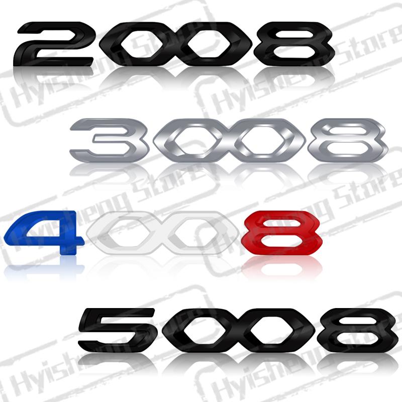 Metal Car Styling For New 2008 3008 4008 5008 Tricolor Blue White Red Sticker Front Hood Badge Rear Trunk Body Emblem