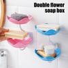 Мыльница для ванной комнаты, самоосушающаяся, съемная, двухслойная, с присоской, настенный держатель для мыла и губки для душа