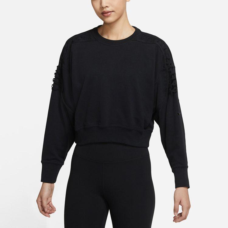 Nike Толстовки Женские Черные С Круглым Вырезом Умеренный Обычный DA0449-010