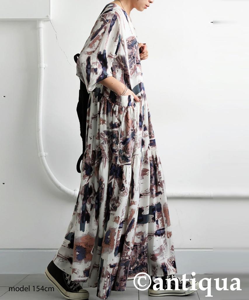 Женское платье Antiqua многоярусное, единый размер, смешанные цвета, длинное, PK-01235, 85,