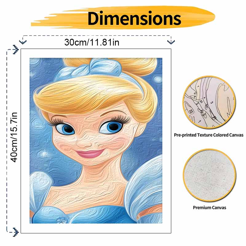 Disney Cinderella Paint By Number Kit Number Drawing Canvas DIY Picture Home Decor Arts Crafts Wall Art Gift For Adults Beginners Kits