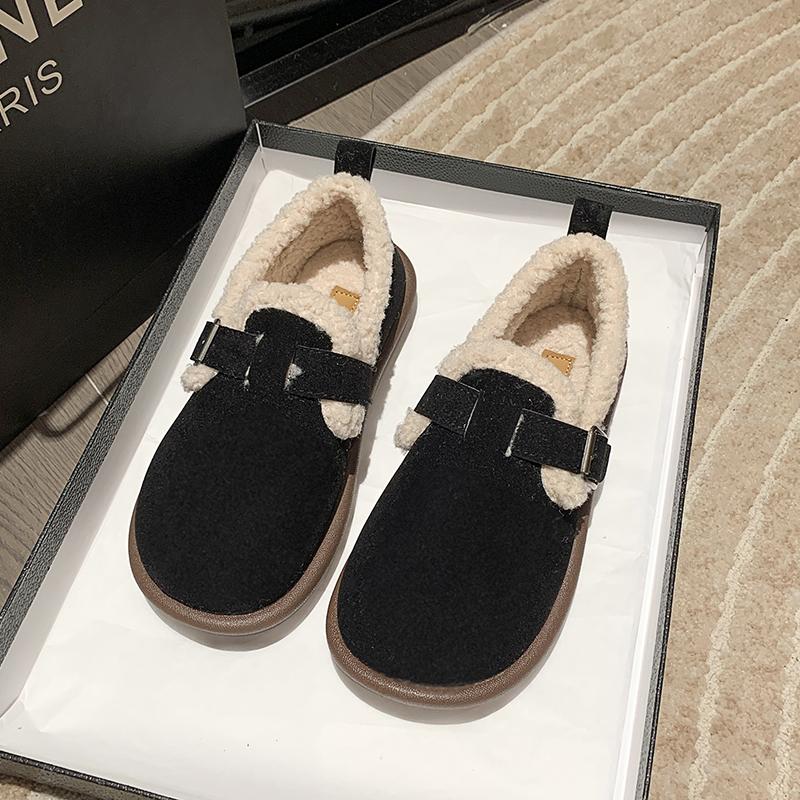 CRLAYDK 2024 Зимняя Новинка Женские Туфли Слипоны Теплые Мягкие Мокасины На Меховой Подкладке Для Дома И Уличного Отдыха Удобные Лоферы Мюли