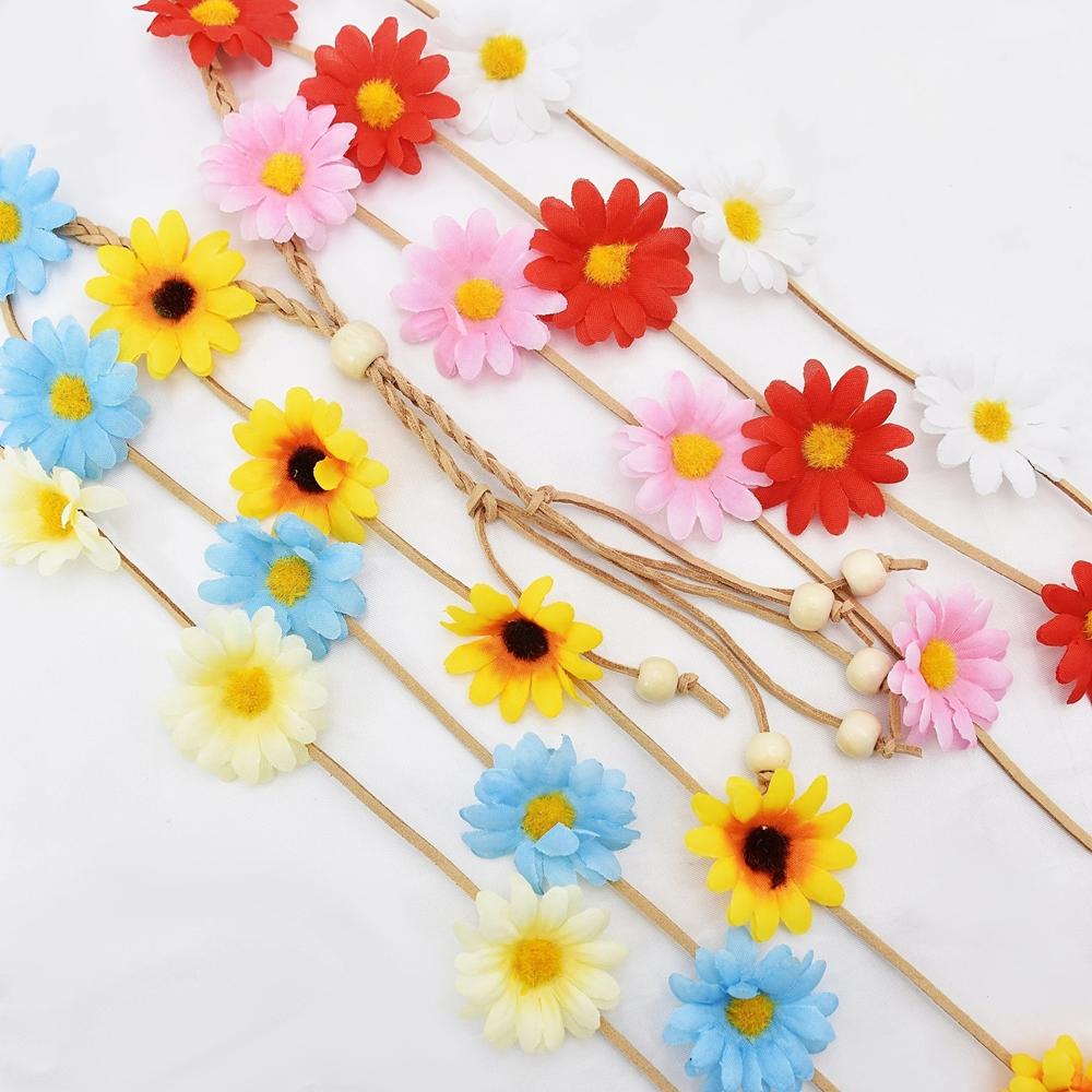 Ethnic Style Hair Accessories Bohemian Sun Flower Daisy Adjustable Hairbands Headband Headwear For Women Vacation Jewelry