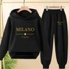 Children Hoodie Tracksuit Autumn Winter Letter Graphic Sweatshirt Pant Suit Boy Girl Fashion Sport Two Pieces Set