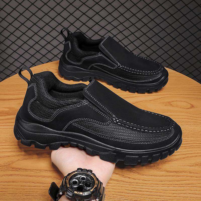 Fashion Genuine Leather Men Shoes Slip On Fashion Luxury Brand Casual Formal Loafers Outdoor Moccasins Italian Black Male Driving Shoes