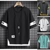 Летняя футболка с короткими рукавами Harajuku Korea Fashion White Black, уличная одежда, хип-хоп, свободная футболка, мужские футболки, футболка, одежда