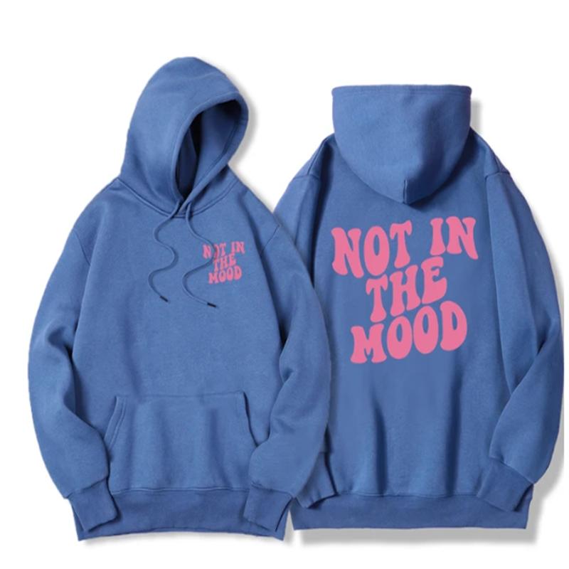 Толстовка с капюшоном Not In The Mood Printed для мужчин Harajuku Fashion Quality Hoody Fleece Casual Soft Sweatshirt Autumn Oversize Sportswears