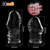 Extension Reusable Condom Penis Sleeve Male Enlargement Time Delay Clit Massager Cover Crystal Clear Adult Sex Toy