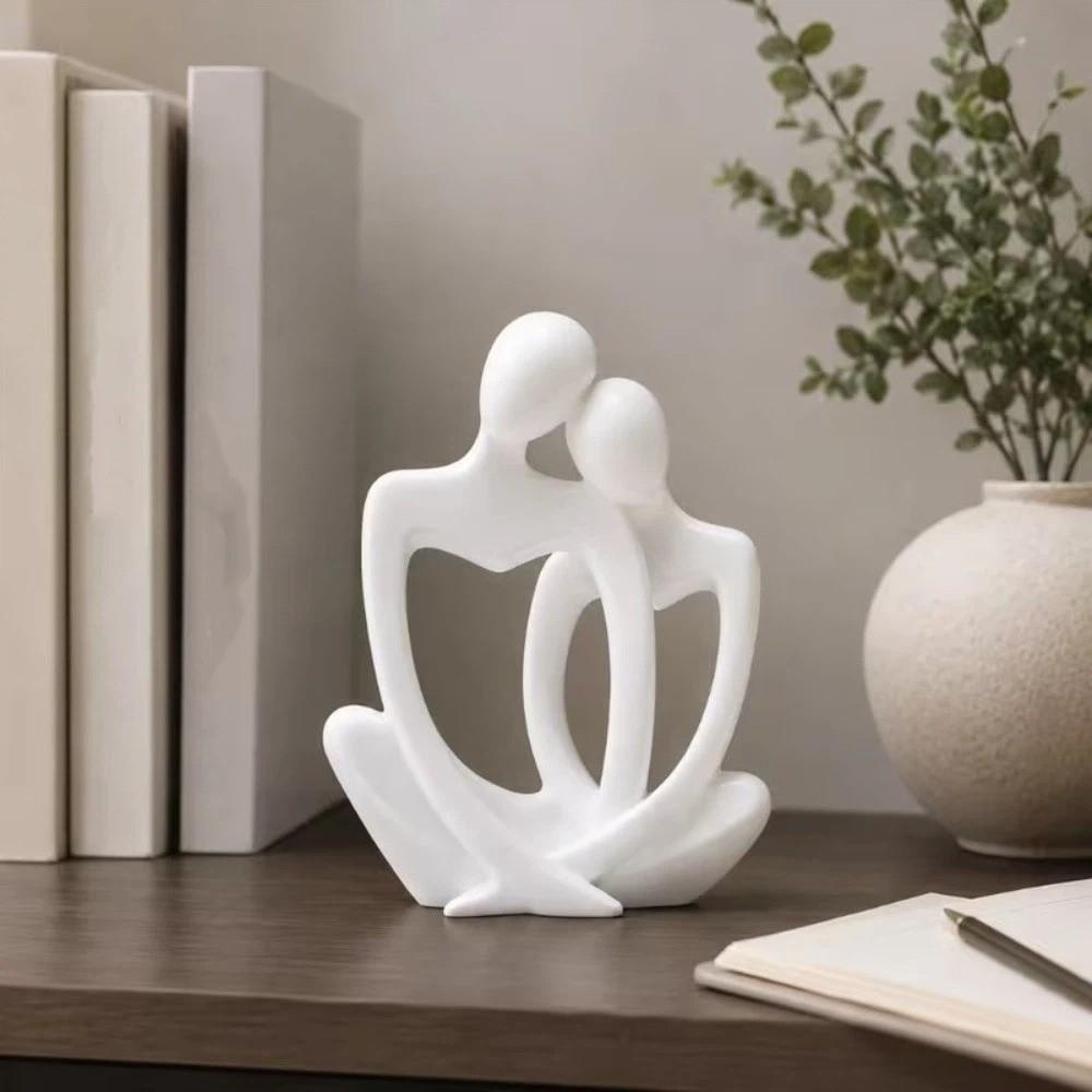Minimalist Lovers Figure Table Figurines 3D Printed Abstract Sculpture Anniversary Gift