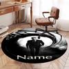 Custom Name 007 James Bond Printed Round Rug Carpet Chair Rug Area Rug Entryway Doormats,for Office Chair Living Room Bedroom Kitchen Room.