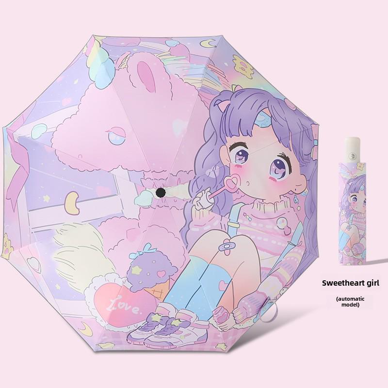 Детский автоматический противооткатный светоотражающий зонт для солнца и дождя