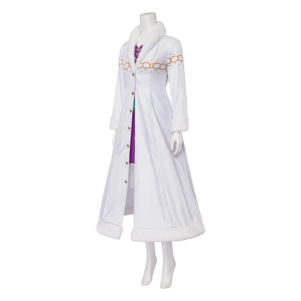 Косплей костюм Робин из One Piece, куртка с меховым воротником, полный комплект косплей костюма Николь Робин