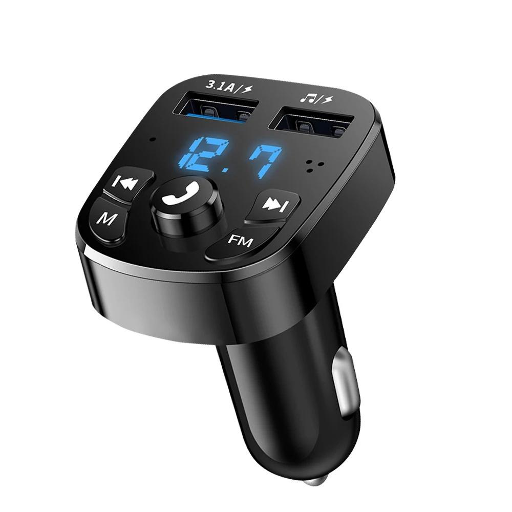 3.1A Bluetooth 5.0 Car Bluetooth Audio MP3 Player Dual USB Car Charger Adapters Fast Charging Bluetooth FM Transmitter Receiver
