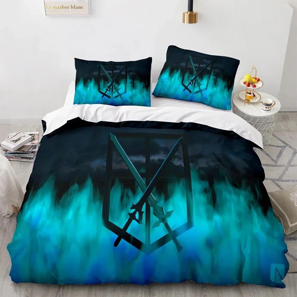 Attack On Titan 3D Printed Bedding Set Duvet Cover Pillowcase Freedom Wings Bedclothes for Boys Kids Twin Single Full Size
