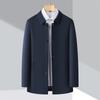 Spring and Autumn New Mulberry Silk Windbreaker Jacket Men's Middle-aged Dad Jacket Men's Business Casual Men's Jacket