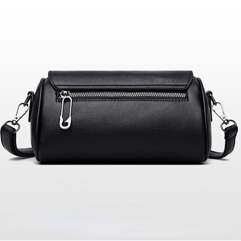 Маленькая сумка из мягкой кожи Женская одноплечевая сумка-мессенджер Новая универсальная женская однотонная сумка Сумка-цилиндр CLE