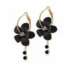Korean Acrylic Zircon Tassel & Sunflower Stud Earrings Set