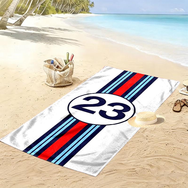 Martini Racing Print Beach Towel, Large Soft Quick Dry Towel for Beach Camping Swimming