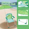 Kids Folding Beach Chair With Sun Umbrella Outdoor Lightweight Travel Picnic Child Camping Chair Wind Resistant Beach Lounger