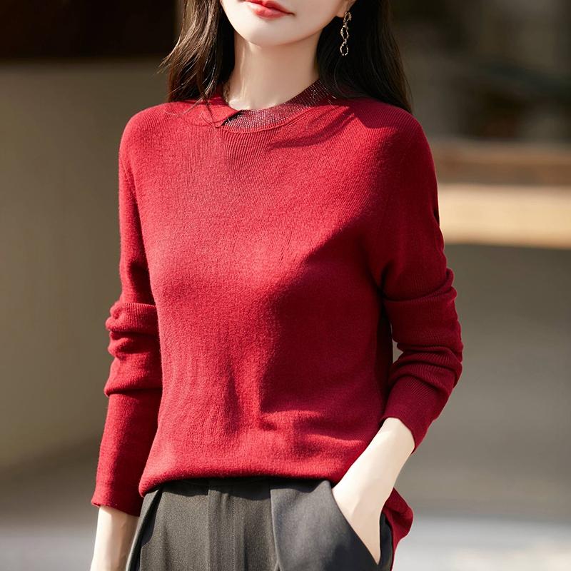Женский кашемировый свитер Qinghe кашемир 50% шерсть 50% шелк Женский осенне-зимний кашемировый свитер мягкий и теплый
