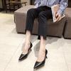 Женские туфли на высоком каблуке 2025 осень новые универсальные одинарные туфли с острым носком шпилька профессиональные для верхней одежды универсальные туфли на высоком каблуке с одной педалью