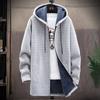 Мужские свитера, пальто, осенне-зимний теплый длинный кардиган на молнии, свитера, повседневный трикотаж, свитер