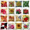 Latch Hook Rug Kits Pillowcase Flower Plants Series Pillow Material Package Handcraft Latch Hook Kits Embroidery Cushion Decor