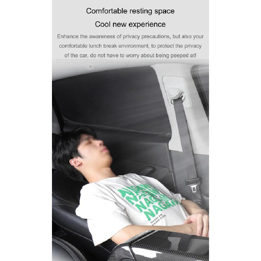 For Tesla Model 3 Highland 2024 Silver Coated Cloth Sun Shade Side Window Privacy Sunshade Auto Windshield Sunshield Accessories