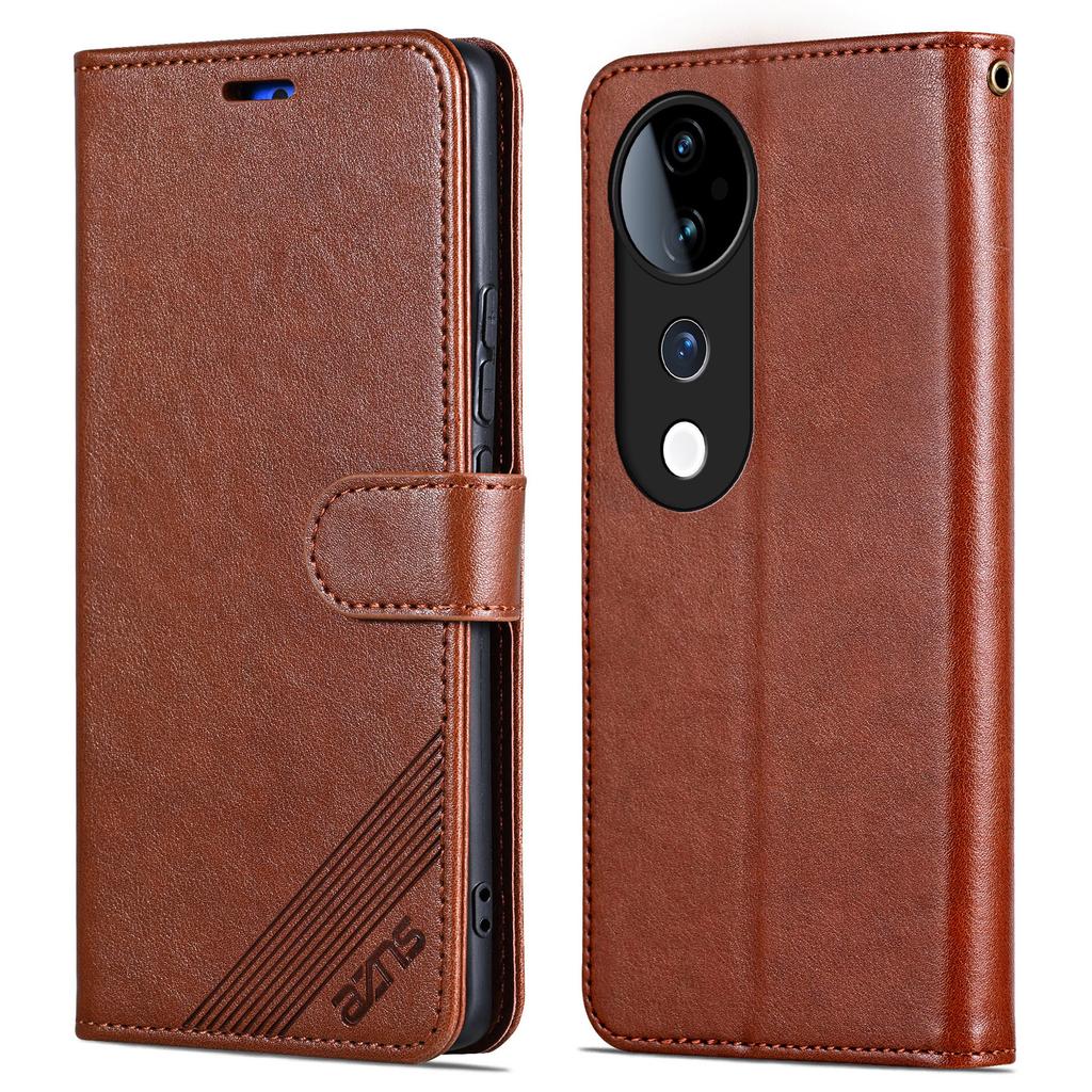 AZNS For vivo S19 5G Case Wallet PU Leather Phone Cover Full Protection - Black
