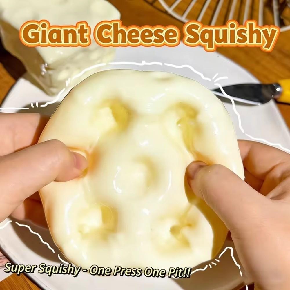 Crunchy Crackling Cheese Pinch Super Soft Cheese Squishy Toy Cheese Squeezed Cube for Kids Adults