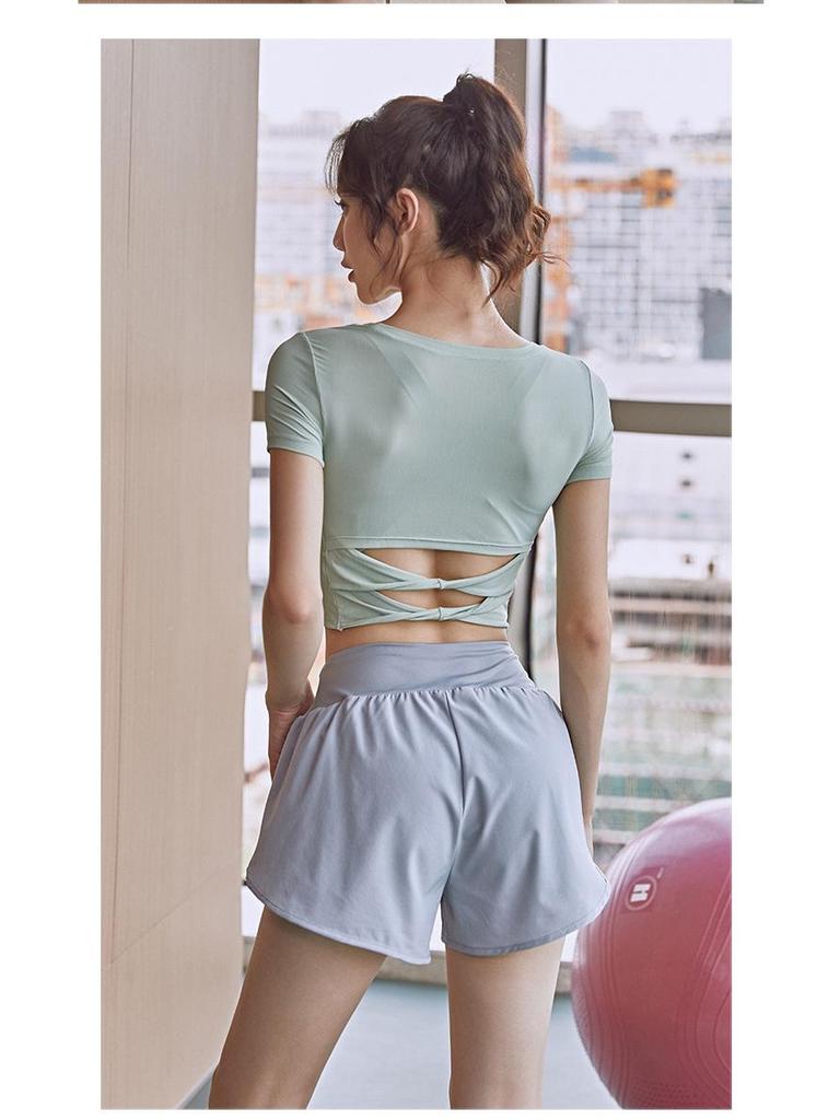 Women's High-Waisted Quick-Dry Sports Shorts for Yoga and Running