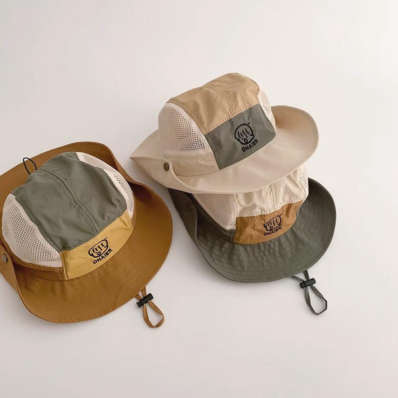 Summer Children Mesh Fisherman Hat Outdoor Kids Quick Drying Sunscreen Caps 4-12Year Baby Fashion Cowboy Cap Boys Girls Sun Hats