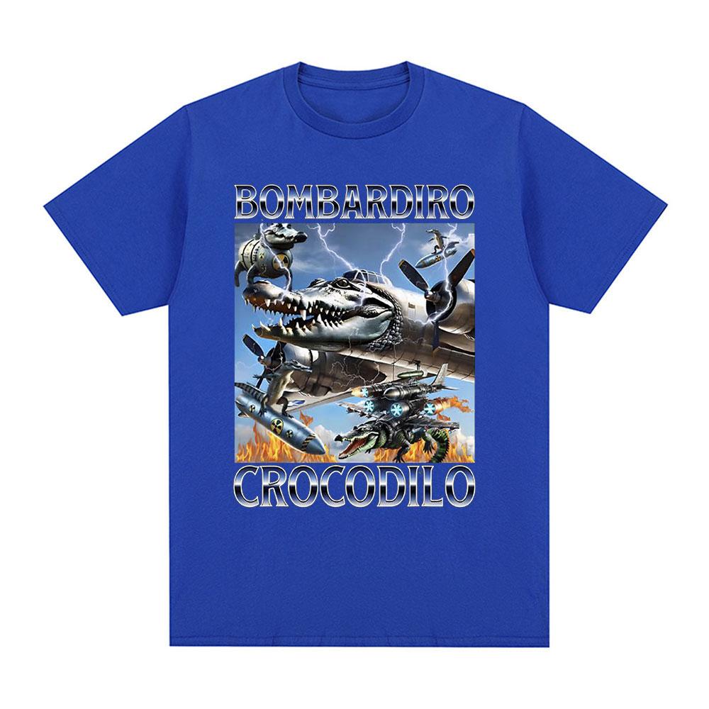 Bombardiro Crocodilo Crocodile Plane Bomber Funny Meme T-shirt Men's Women Casual Cotton Short Sleeve T Shirts Comfort T-shirts