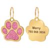 Bling Dog ID Tag Personalized Gorgeous Dog Tags for Small Medium Dog Footprint Custom Pet Name Tag Plate Collar Accessories