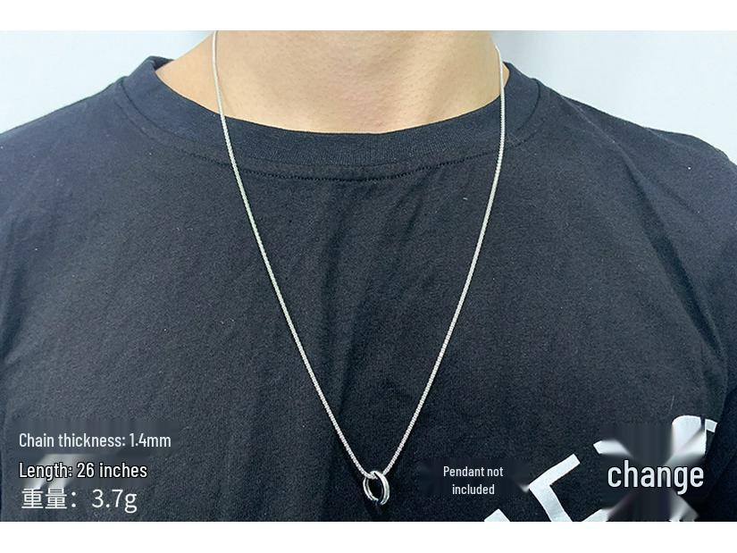 Модное ожерелье из круглых бусин из чистого серебра 999 пробы для мужчин и женщин - Длинная простая цепочка для свитера