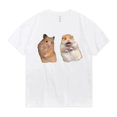 Забавная футболка с символом мира и кричащим хомяком, подарок для любителей, грызун, морская свинка, для мальчиков и девочек, летняя футболка с коротким рукавом