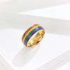 Stainless Steel Multicolour Rainbow Rings Enamel Finger Knuckle Bands Unisex Couple Rings  Woman
