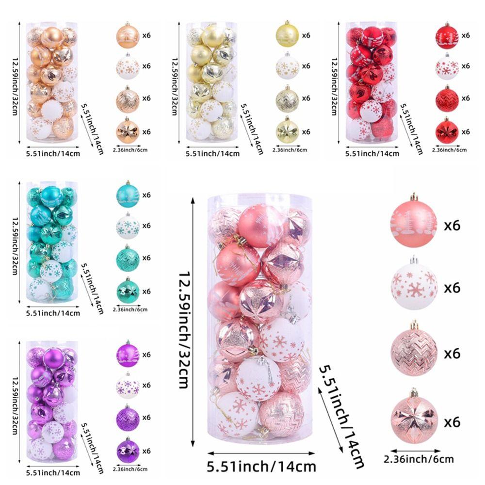 Набор из 24 небьющихся гальванизированных подвесных шаров, елочные подвески, украшения для праздничной вечеринки